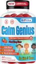 Rolig Genius Kids Magnesium Gummies - rolig & afslapning supplement til børn - understøtter søvn, ben sundhed & muskler - Magnesium Citrate Gummies - 60 Greve, 2 Måned Supply