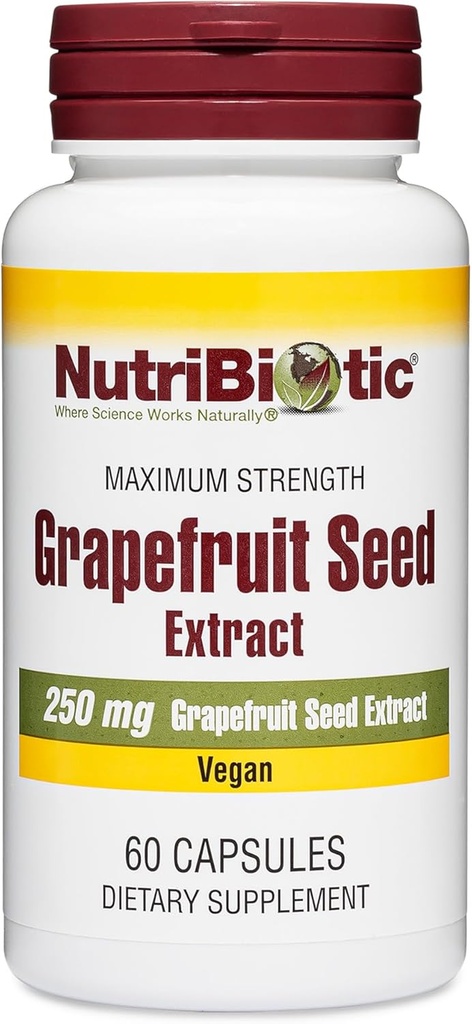 NutriBiotic - Grapefrugt Seed Extract kapsler 250 mg, 60 Greve - Maksimal styrke med Bioflavonoider