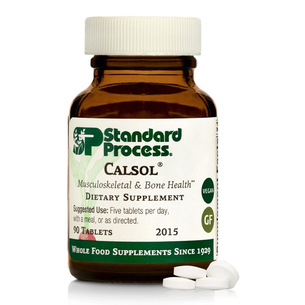 Standard Process Calsol - Musculoskeletal & Bone Health Supplement - Skeleton Nutrition Supplement with Calcium & Phosphorus - Aids Nervous System & Soft Tissue - Vegan & Gluten-Free - 90 Tablets