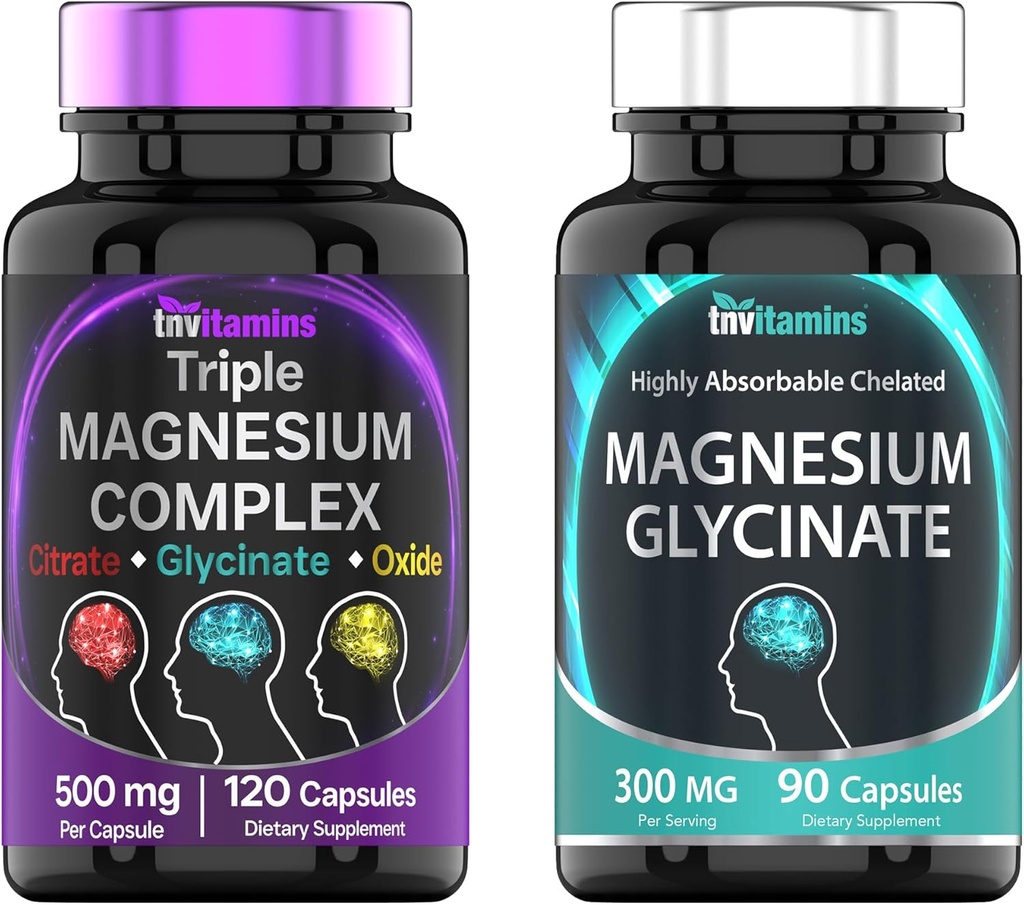 Triple Magnesium Complex 500 mg (120 kapsler) & Magnesium Glycinat 300 mg (90 kapsler)