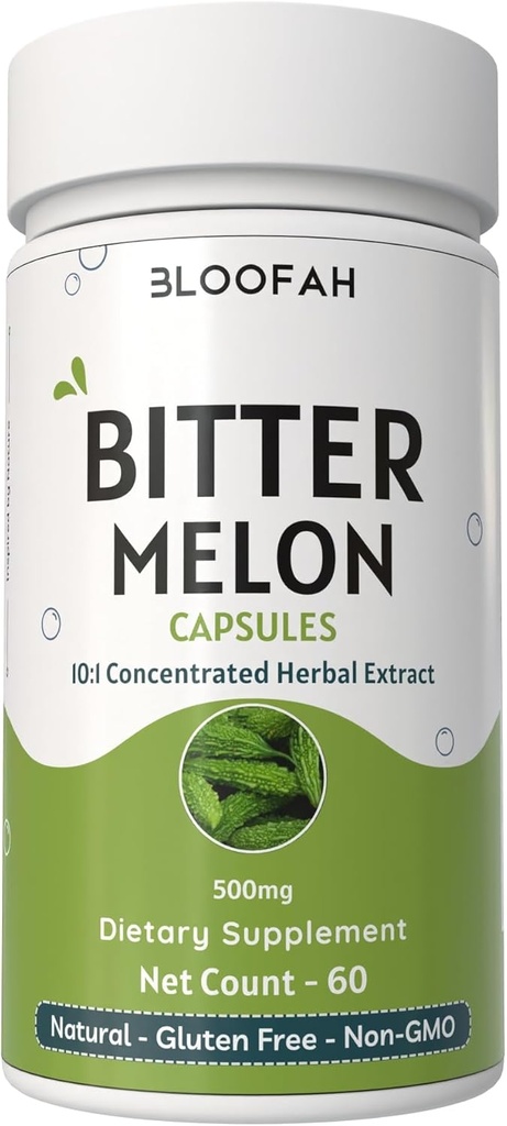 Bitter melon frugt kapsler 500mg • 124; Momordica charantia • 124; 10: 1 Uddrag • 124; Pure & Potent Herbal Supplement • 124; Non- GMO, Gluten- Free GMP- Certified Sustainable Sourced (60 Count (Pack of 1))
