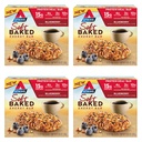 Atkins Blåbær Flavored Soft Baked Energy Bars, High in Protein Snack Bar, Lavsukker, High Fiber Snack, Protein Snack, 4 pakker (4 barer hver)
