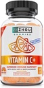 Zhou Vitamin C + Gummies - Vitamin C Gummies til voksne og børn, 270 mg pr Gummy med Bioflavinoider og Acerola til immunforsvar - 60 Vegansk Gummies