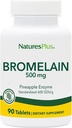 Natures Plus Bromelain - 500 mg, 90 Vegetariske tabletter - Natural Proteolytic Enzyme Supplement- Gluten- Free - 90 Servere