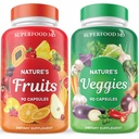 Superfood MD Fruits & Veggies Supplement - Whole Food Natural Superfoods - with Aloe Vera - Soy Free- 90 Greve (pakke med 2)