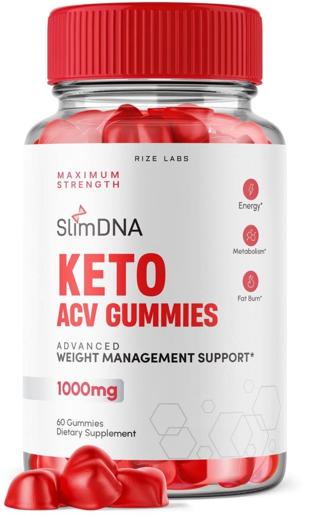 SlimDNA Keto Gummies 1000mg, Advanced Weight Loss Supplement, All-Natural Keto Plus ACV Supplement (60 Gummies)