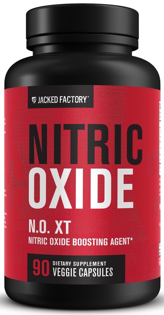 Jacked Factory N.O. XT Nitrooxid Kosttilskud til mænd w / Nitrosigine L Arginin L Citrullin Supplement for muskelpumper & vaskularitet - Pre Workout Nitrooxid Booster & Muscle Builder - 90 Caps