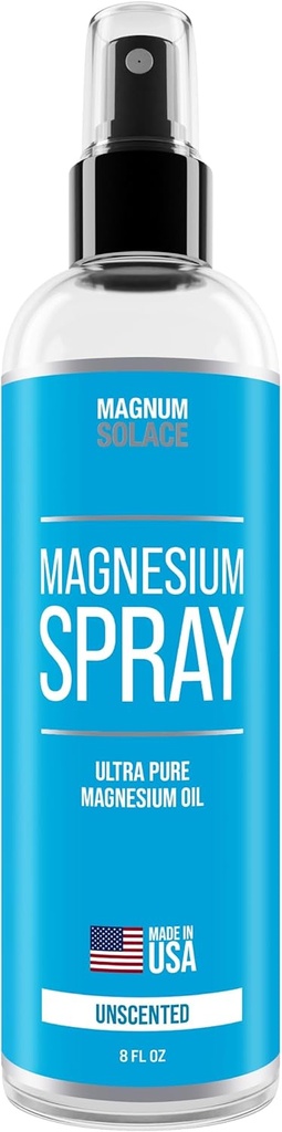 Magnesium Spray - Big 8 oz USP Grade Pure Magnesium Oil Spray - Made in USA Siden 2008