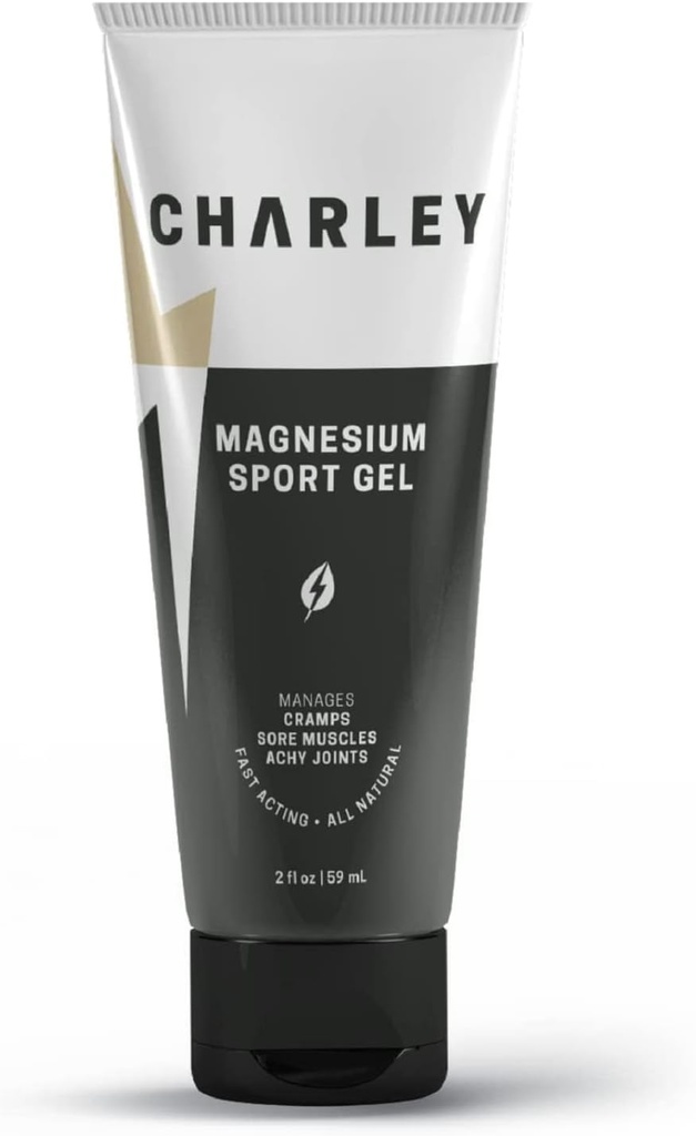 Charley Magnesium Sport Gel (2 oz.) - All Natural, Fast- Actioning, Organic Solution for Atleter og Aktive Personer