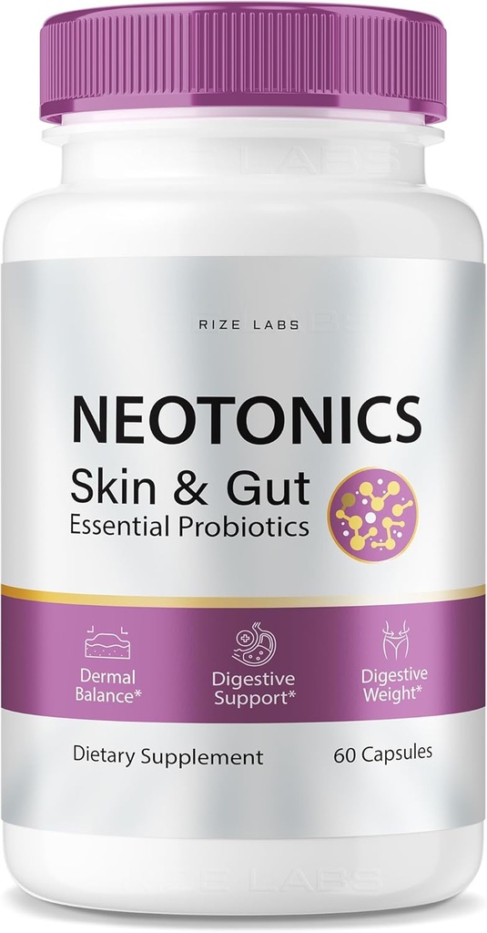 rize laboratorier - Neotonics Hud & Gut kapsler For Skincare, Essential Probiotika, Health Supplement piller (60 kapsler)