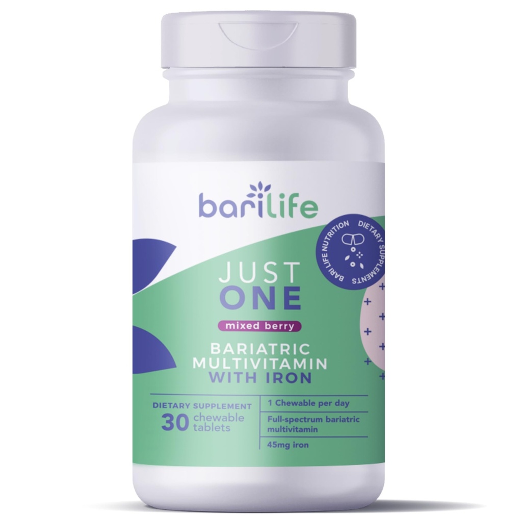 Bari liv bare en Chewable, En gang daglig Bariatric Multivitamin og jern