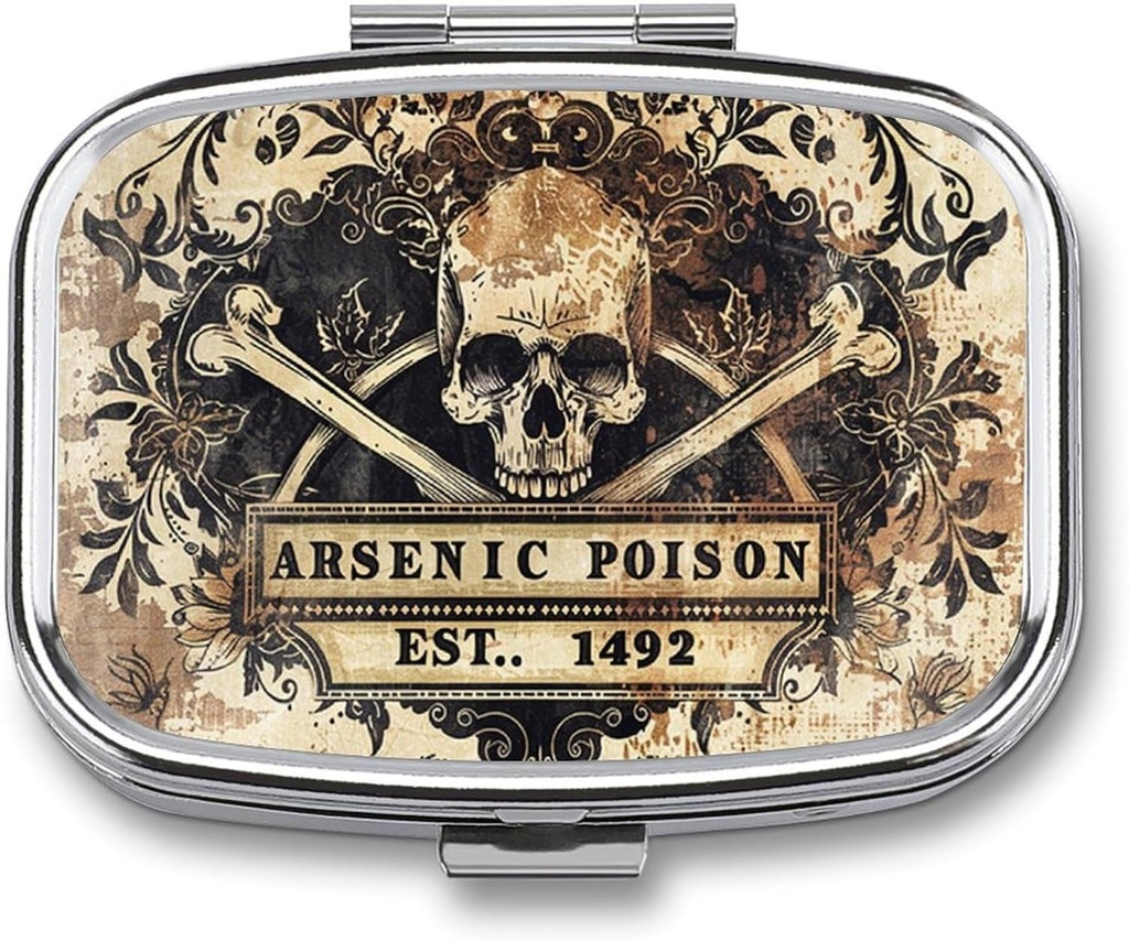 Metal 2 Segment Pill Organizer Travel Friendly Portable Compact Pill Box Cute Pill Case at holde vitaminer, Fish Oil, Kosttilskud, medicin, Tablet til purse, Pocket. (1492.)