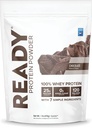 Ready® Protein Powder – 25g Whey Protein, 120 Calories, 0g Added Sugar – 7 Simple Ingredients – No Artificial Additives – Gluten-Free, Clean & Natural – Chocolate (1 Pound Bag)