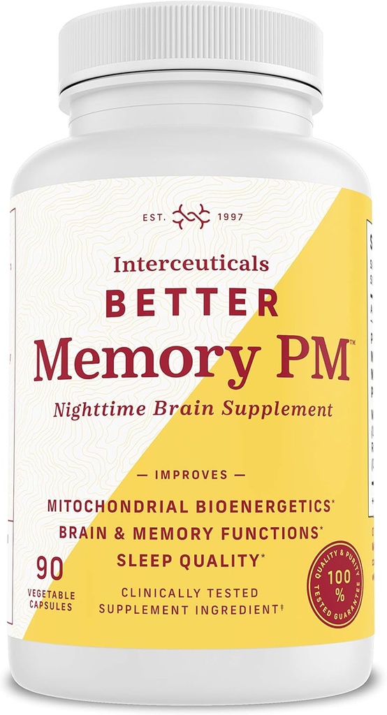 Better Memory PM Nighttime Brain Supplement Promotes Mitochondrial bioenergetics; Brain & Memory Functions; Sleep Quality
