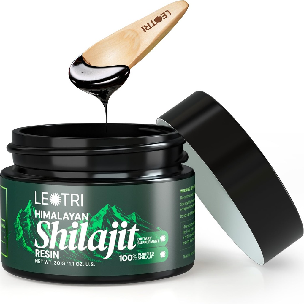 Shilajit Resin Pure Himalayan Organic: Autentisk Fulvic Acid med Trace Minerals - Natural Himalayans Shilajit Resin til mænd og kvinders energi immunforsvar (Blackish- Brown)