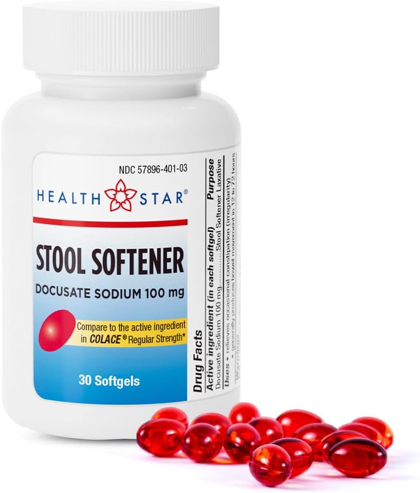 GeriCare Afføringsmiddel Docusat Natrium 100 mg, Laxative, 30 Greve (pakning med 1)