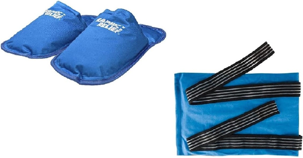 Hurtig Relief Graviditet Bundle Varm og kold terapi Tøfler (1) & Deluxe Genanvendelig varm og kold komprimere (1)