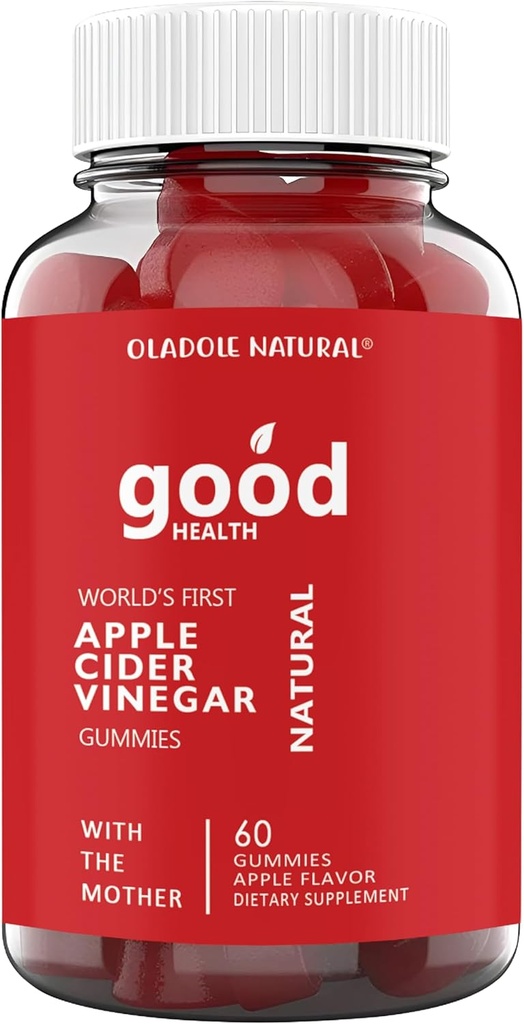 Oladole Apple Cider Vincitol Gummies med mor - 60 Gummies - 124; Lækker ACV Supplement - 124; ACV Gummy - 124; Beriget med vitamin B12, B9, Pomegranat, Beetroot - 124; Gelatin- Free, Gluten- Free, Vegan