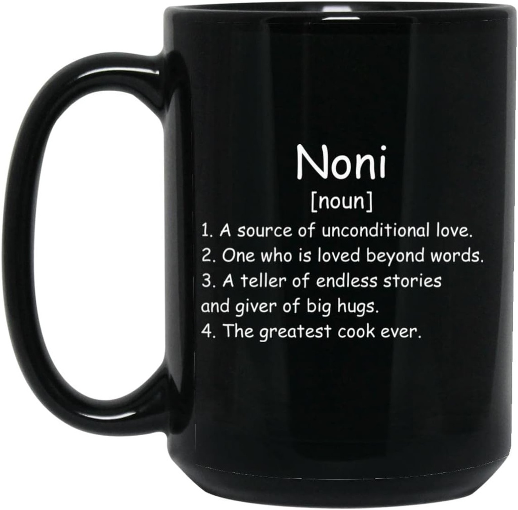 Noni Noun Coffee Mug (Black) - Noni Definition Mug - Gave til Noni - Fødselsdagsgaver til Noni - Noni Gaver - Mødre Daggave - Julegaver 15oz