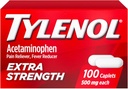Tylenol ekstra styrke Smerte Relief piller, Acetaminophen 500mg Kapsler, Smerte Reliever og Feber Reducer Medicin for Hovedpine, Backache, Tandpine & Mindre Gigt, 100 Count Flaske