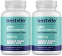 Ultra Benfotiamin 600 mg per kapsel (120 vegetariske kapsler) (60x2) Ingen stearater - Ingen silikonedioxid - Vegan - Ikke GMO - Gluten Free - Maksimal styrke Benfotiamin