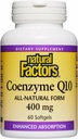 Naturlige faktorer Coenzym Q10 - Antioxidant Support Understøtter Cellular Energy Production - Bedre Absorption Aids Sund hjerte funktion - 400 mg, 60 Softgels (60 Servere)