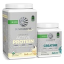 Sunwarrior Creatinin Powder & Vanilla Active Organic Protein Powder Set Buddy 124; Bundle & Save Buddy 124; Vegan Protein Plus Unflavored Creatinine Monohydrat (60 Servere Unflavored, 20 Servere Vanilla)
