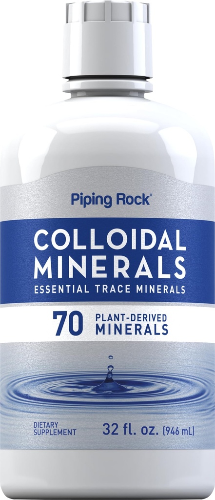 Piping Rock Colloidal Minerals Flydende 124; 32 fl oz Note 124; Unflavored Tincture Supplement 124; Plan Afledt Essential Trace Minerals