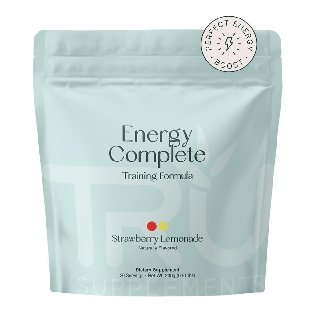 TRU Kosttilskud Energi, Pre træningsformel, Vegansk Friendly, No Jitters, Forbedre workout ydeevne, naturligt ekstraherede Arme, 20 Servering (Strawberry Lemonade)