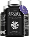 Glucosamin Chondroitin MSM med gurkemeje - fælles støttesupplement til voksne mænd og kvinder - 90 kapsler - 1500mg glucosamin Sulfate per servering