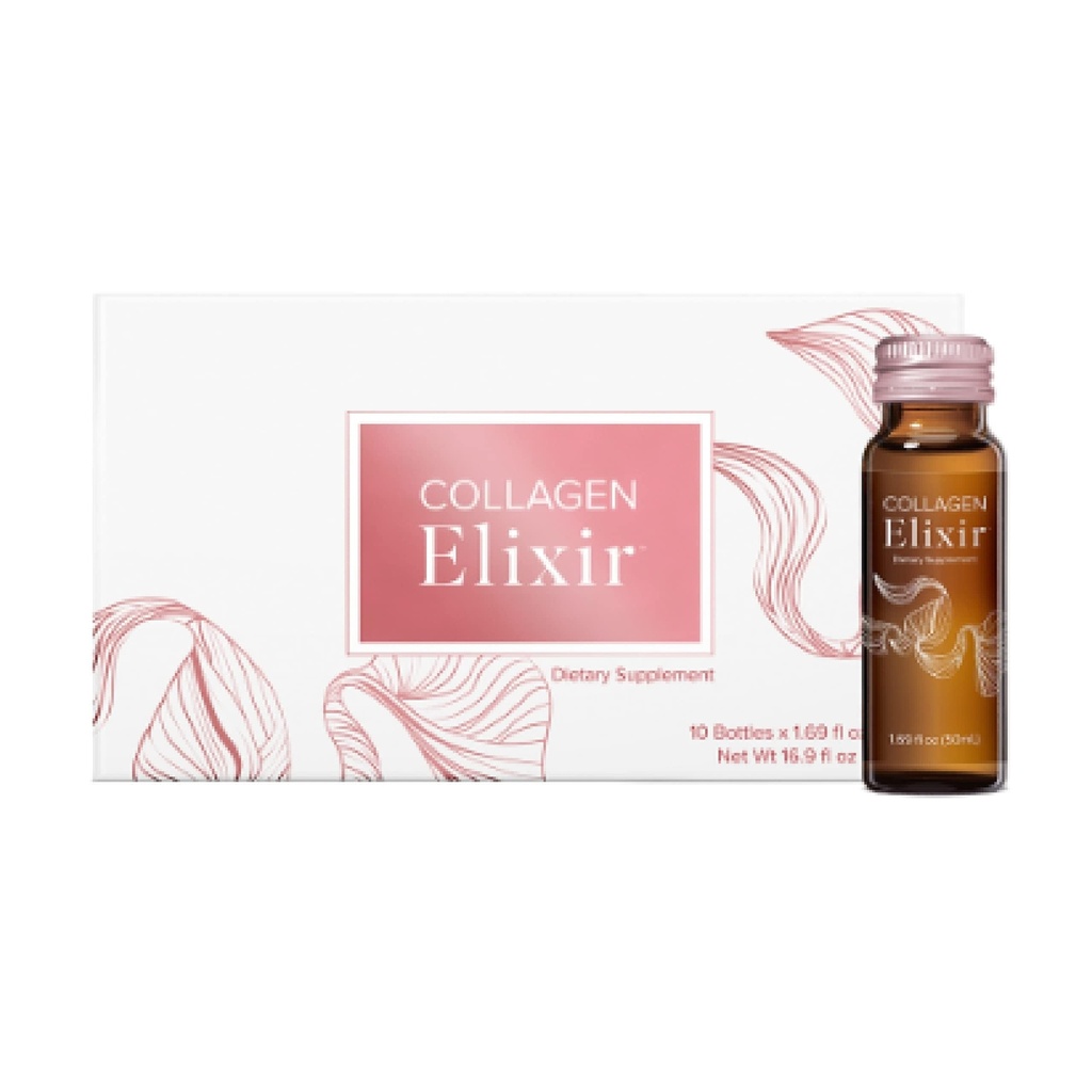 Isagenix Collagen Elixir - Drik med Marine Collagen Peptider - Støtte en ungdommelig udseende med C-vitamin, zink & biotin - 50 ml