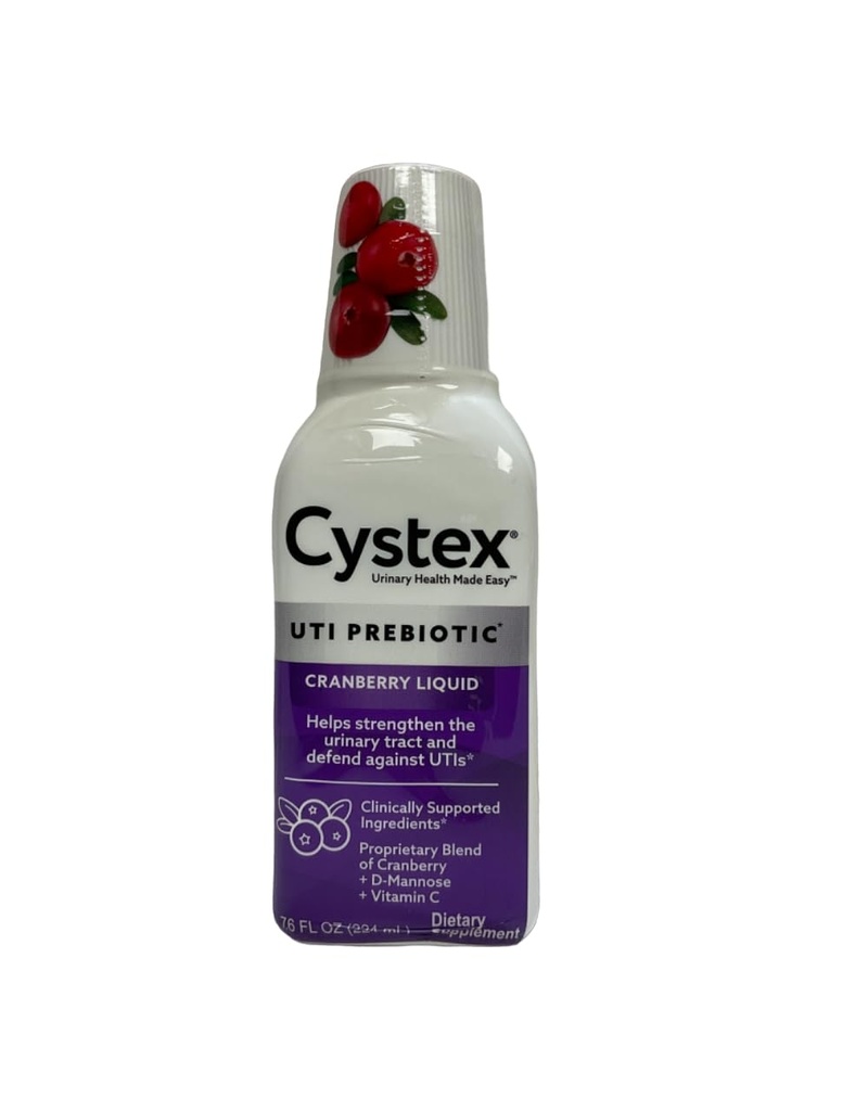 Cystex UTI Prebiotic Cranberry Liquid, Urinary Tract Support med D- Mannose, C-vitamin og bromelain, 7, 6 FL OZ (pakke med 6)