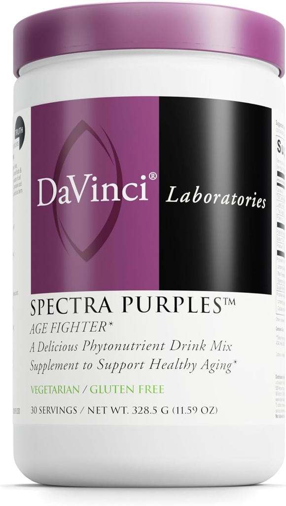 DAVINCI Labs Spectra Purples - Powder supplement med antioxidanter Understøtter sund aldring * - Frugt, Vegetabilske & Herbal Extract Support Brain & immunforsvar * - 30 Servere (328.5 g)