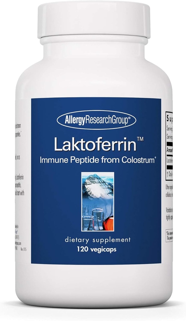 Allergy Research Group Laktoferrin Supplement - Lactoferrin Supplements 350mg, Bovine Colostrum, Immunpeptid, Iron Supplements, Vegicaps - 120 Greve