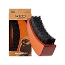 RED by Kiss Beard Brush med 100% Natural Vildsvin Bristles for Mænd, Premium Wooden Brush, Beards Mustacher Grooming Barbering Comb, Tamme og Softe Facial Hår (MOON SHAPE)