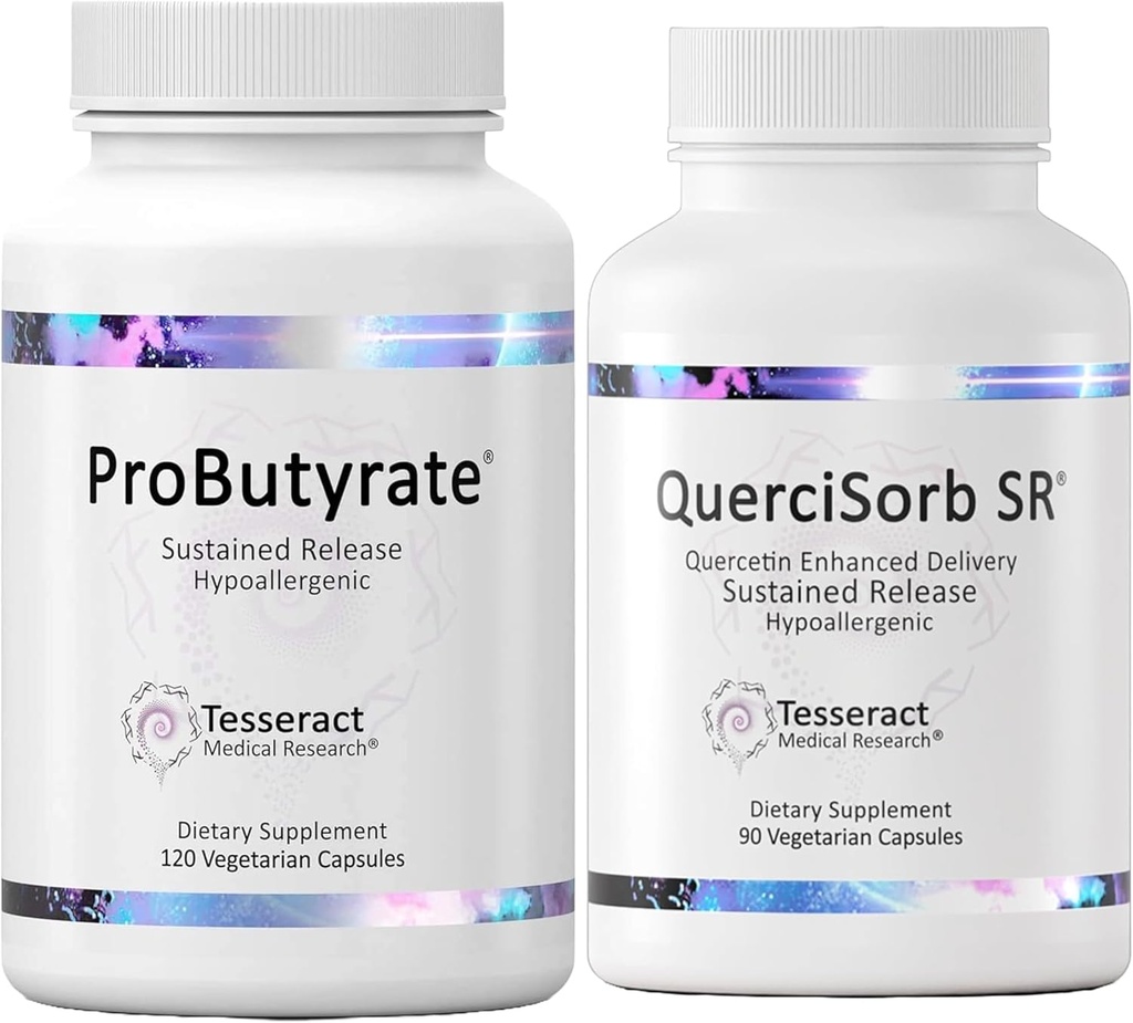 Tesseract Gut & immunsupportbundle - ProButyrate 600mg & QuerciSorb SR Quercetin 400mg, 120 + 90 kapsler, Gastrointestinal & immunforsvar, Hypoallergen