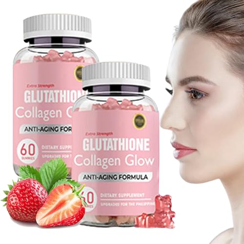 Glutathione Collagen Glow, Glutathione Collagen Glow Gummies, Collagen Gummies til kvinder hudpleje, Koreansk Collagen Gummies til at forynge din hud (2PCS)