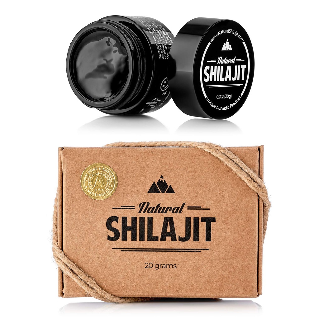 NATURAL SHILAJIT Resin - Shilajit for mænd og kvinder med Fulvic Acid & Trace mineraler, Plantebaserede næringsstoffer til energi, immunforsvar & Vitality Resin
