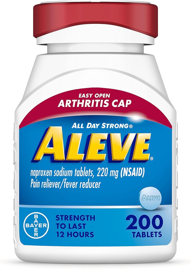 Aleve Easy Open Arthritis Cap Tablets, Naproxen Natrium for smertelindring-200 Greve