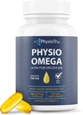 Physio Omega 2400mg fiskeolie med Omega 3 Fedtsyretilskud - Heart & Brain Health Kosttilskud til voksne - Non-GMO, Burpless, Light Citrus Flavor, Sustainable Softgels - 60 Softgels, 30-Day Supply