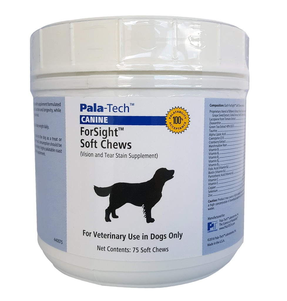 PalaTech Canine Forsight Petite Soft Chews - Tear Stain Chews for Dogs - Canine Eye Supplement - Understøtter Eye Health - Perfekt til hund øjeninfektion behandling