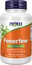 Now Supplements, Feverfew with 0,5% - 0,7% Parthenolide, Herbal Supplement, 100 Veg Kapsler (pakke med 1)