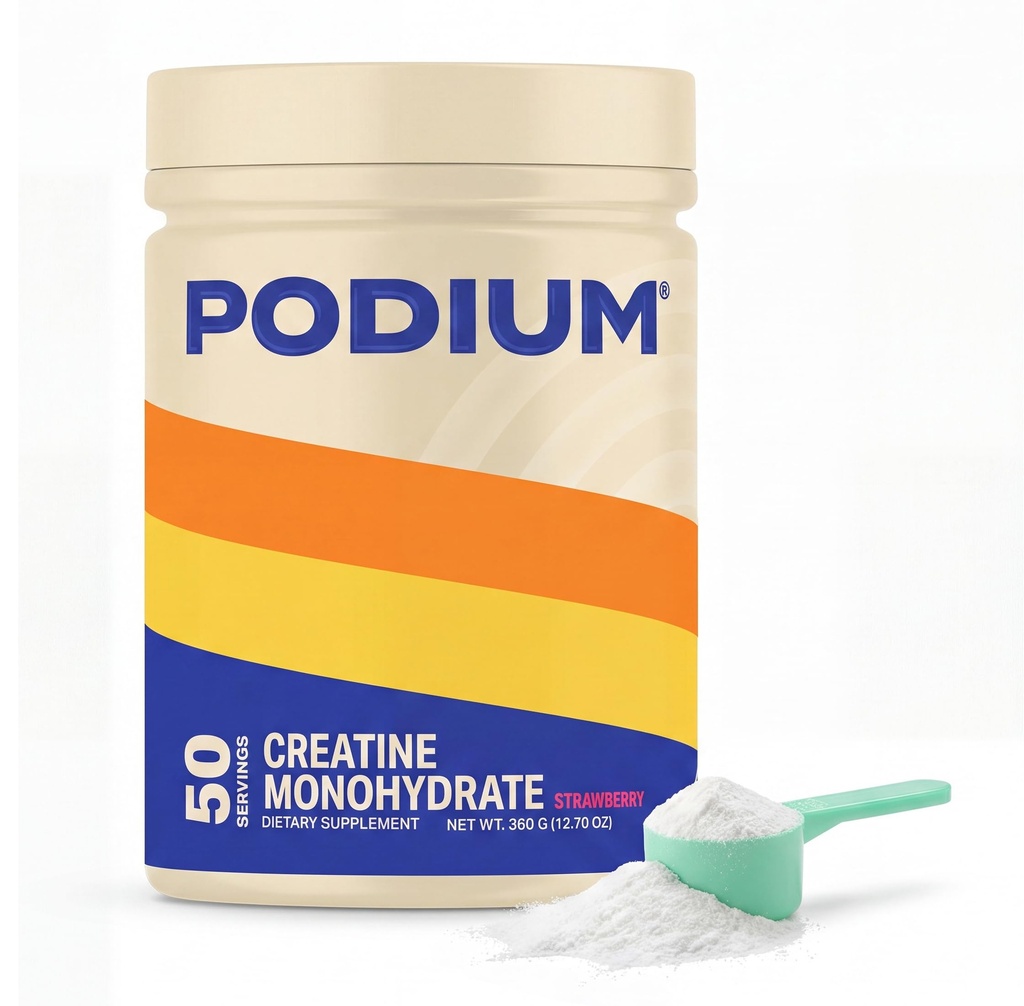 Podium Nutrition, Solos; Creatine Monohydrat, 50 Servering, Jordbær, Boost Atletisk ydeevne