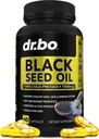 Black Seed Oil Capsules Vegan - Pure Cold Pressed Black Seed Oil Nigella Sativa Cumin til hud og hår sundhed, 500mg, 1000mg Per 2 Capsule Servering Blackseed Liquid Capsules Halal - 60 Softgels Pills