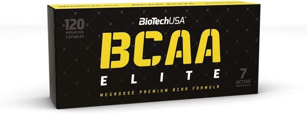 BioTechUSA Elite Series BCAA Elite 120 Capsules Amino Acids with L-Leucine, L-Isoleucine and L-Valine. BCAA Supplement