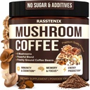 Mushroom Coffee Organic - 9 Mushroom Adaptogen Mix - Lions Mane, Chaga, Tyrkiet Hale, Reishi, Shiitake - Instant Mushrooms Coffee for Gut Health, Energy, Mental Clarity - 60 Servering