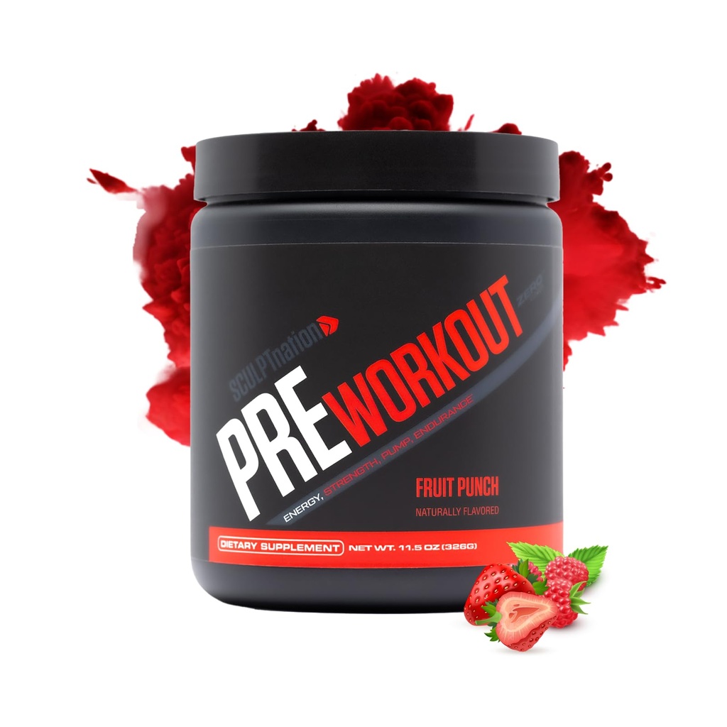 Schedpt Nation af V Shred PreWorkout - Premium Pre Workout pulver med Aminosyrer for ultimative ydeevne, Endurance, og energistøtte, Frugt Punch - 30 Servere