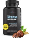 Livingood Daily Stress Support, 12- in-1 Supplement med Ashwagandha, Reishi Mushroom, Vitamin B6, Adaptogene Urter & Magnesium, Understøtter Mood & Call, Gluten Free, Vegan, 60 Vegetariske Kapsler