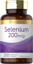 Carlyle Yeast Free Selenium Supplements 124; 200mcg MSD 124; 200 Capsules MSD 124; Vegetar, non-GMO, og Gluten Free Mineral Formel 124; L- Selenomethionin MSD 124; Værdi størrelse