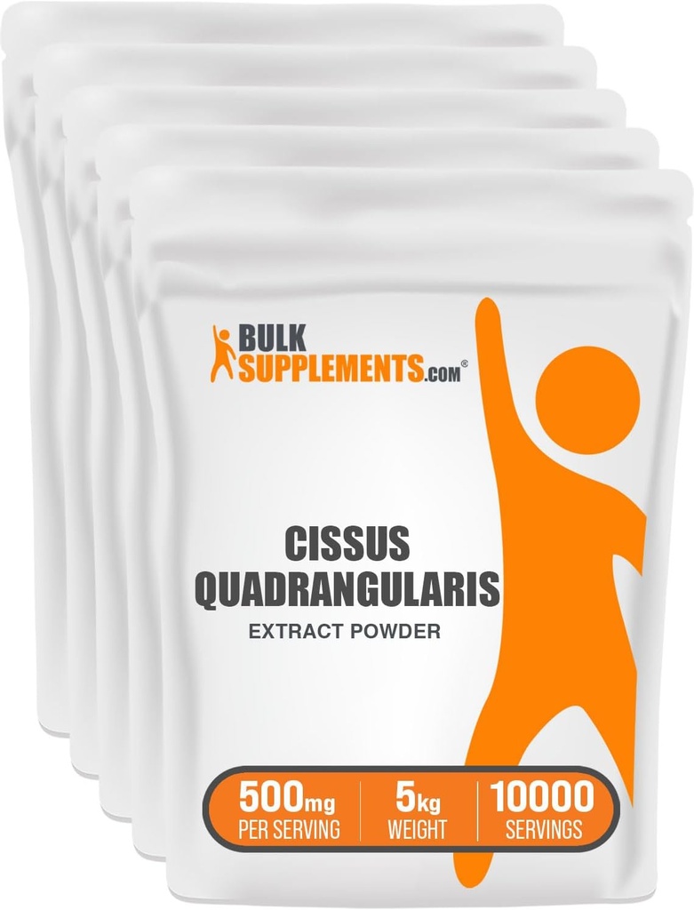 BulkSupplements.com Cissus Quadrangularis Extract Powder - Cissus Quadrangularis Supplement, Herbal Supplement - Gluten Free, 500mg per servering, 1kg (2.2 lbs) (Pack of 5)